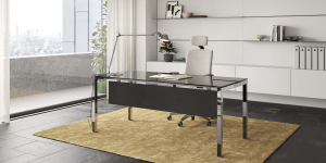 POP EASY Scrivania P.60 L.xxx H.74 cm - Struttura metallica in 9 colori + cromato - Piani in 9 melaminici + 8 varianti con bordo a contrasto e 2 in vetro verniciato - IN FAST DELIVERY CON PIANO BIANCO O ROVERE E STRUTTURA BIANCA, ALLUMINIO O NERA