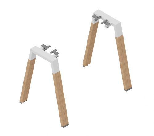 SM-IL - COPPIA DI GAMBE INCLINATE IN LEGNO - P.60 - N.2 CAPITELLI COMPLETI DI KIT N.4 GAMBE INCLINATE IN LEGNO FAGGIO 7X3