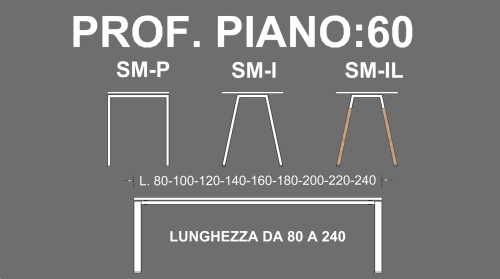 SERIE SM  P60 - KIT CONFIGURATORE SCRIVANIA P. 60 L.80-240: KIT COMPRESO DI FERRAMENTA ED IMBALLI. AGGIUNGERE I COMPONENTI OBBLIGATORI: TRAVI, COPPIA DI GAMBE E PIANO SCRIVANIA. OPTIONAL: ACCESSORI
