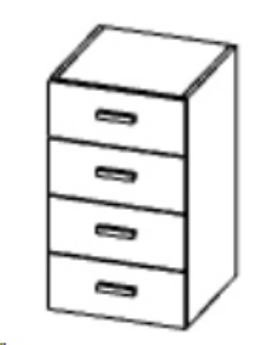Cassettiera a 4 cassetti P.45 L.60 H.76,8 CAT.2 