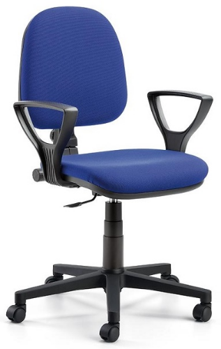 LEM - Sedia dattilo ergonomica schienale basso con braccioli fissi ad anello. Mov. 10 L Meccanismo basculante a contatto permanente con bloccaggio schienale in tutte le posizioni. RIVESTIMENTO CAT.:F 