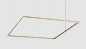 Oracle slim Square L.050 LED 3000K on-off - 33W 3050 lm Durata LED 50.000 h - Alimentatore incluso - lunghezza cavo 2,5mt - BIANCO - NERO - OTTONE