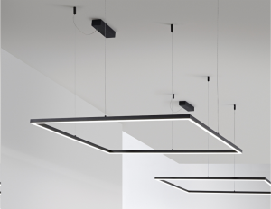 Oracle slim Square L.050 LED 3000K on-off - 33W 3050 lm Durata LED 50.000 h - Alimentatore incluso - lunghezza cavo 2,5mt - BIANCO - NERO - OTTONE