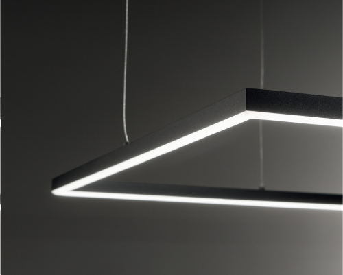 Oracle slim Square L.050 LED 3000K on-off - 33W 3050 lm Durata LED 50.000 h - Alimentatore incluso - lunghezza cavo 2,5mt - BIANCO - NERO - OTTONE