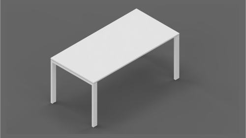 SERIE SM-P SCRIVANIA CON GAMBE A PONTE COLORE 078 BIANCO OPACO RAL 9010 - P.080 L.160 - PIANO BIANCO SP18 AC-BI
