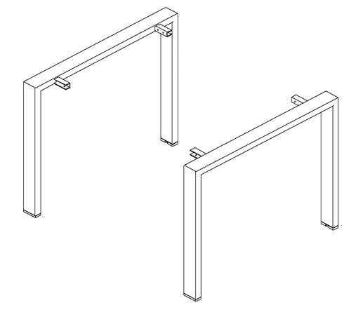 Coppia gambe per scrivania Serie SM P.80 (BIANCO OPACO RAL 9010)