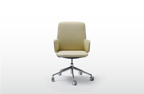 DEEP EXECUTIVE - Poltrona direzionale schienale medio, braccioli rivestiti, base Leggera in alluminio (R05), meccanismo ergonomico Activeplus (tutte le parti meccaniche son nascoste al suo interno), supporto lombare regolabile.