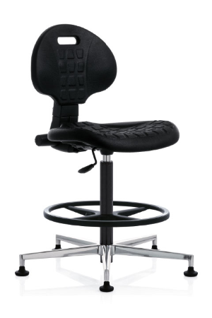 Sgabello Professionale Con Schienale Girevole E Altezza Regolabile - Azzurro - GIMA